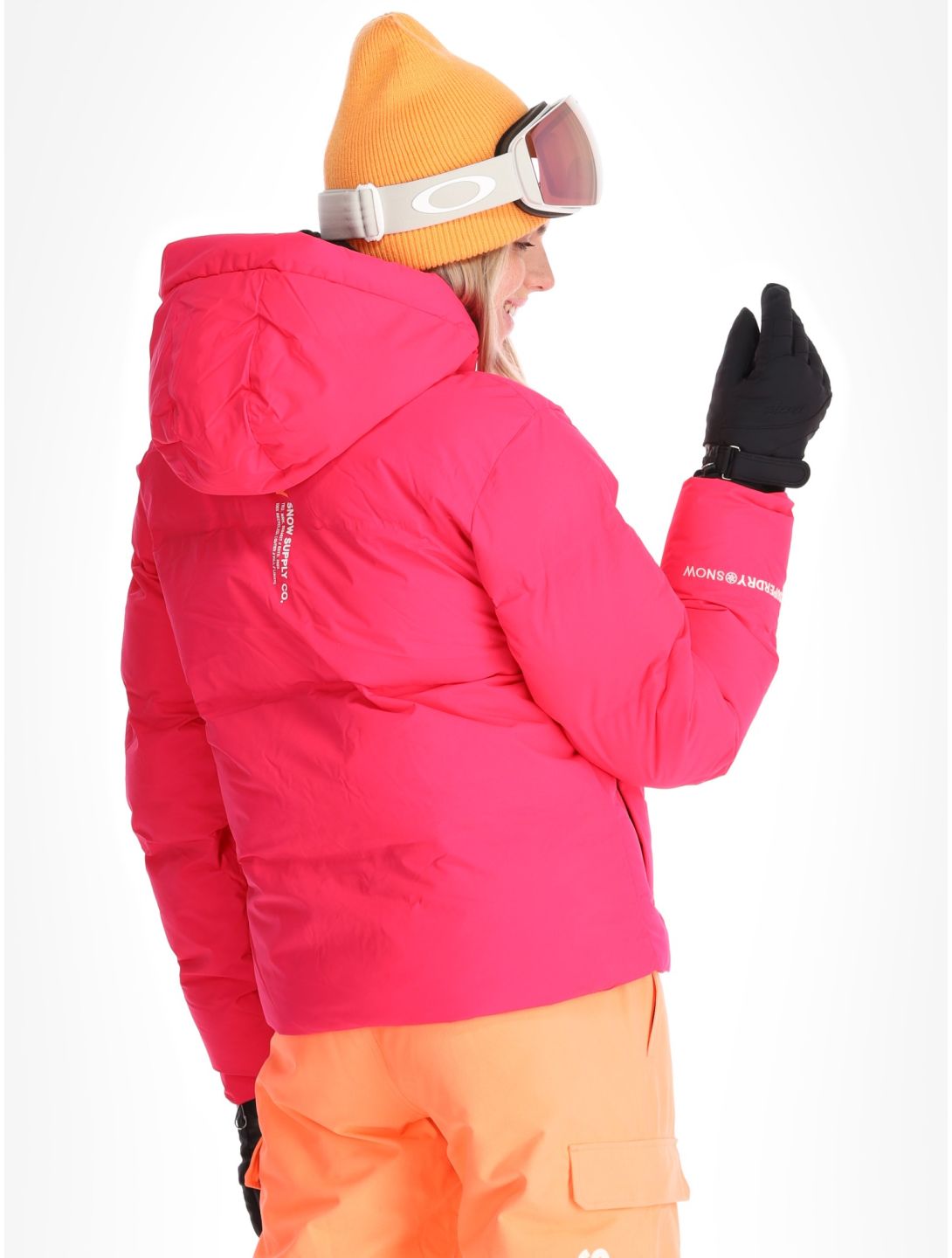 Superdry, Hooded Ski Boxy Puffer giacca sci donna Hyper Fire Pink rosa 