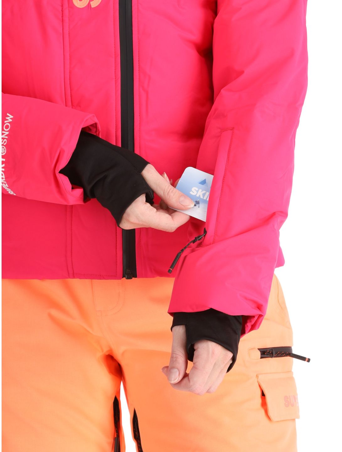 Superdry, Hooded Ski Boxy Puffer giacca sci donna Hyper Fire Pink rosa 