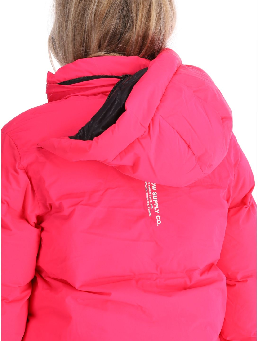 Superdry, Hooded Ski Boxy Puffer giacca sci donna Hyper Fire Pink rosa 