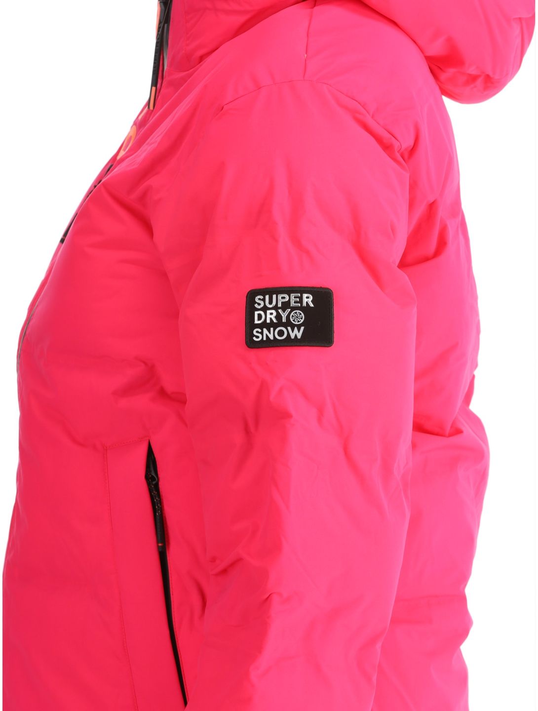 Superdry, Hooded Ski Boxy Puffer giacca sci donna Hyper Fire Pink rosa 