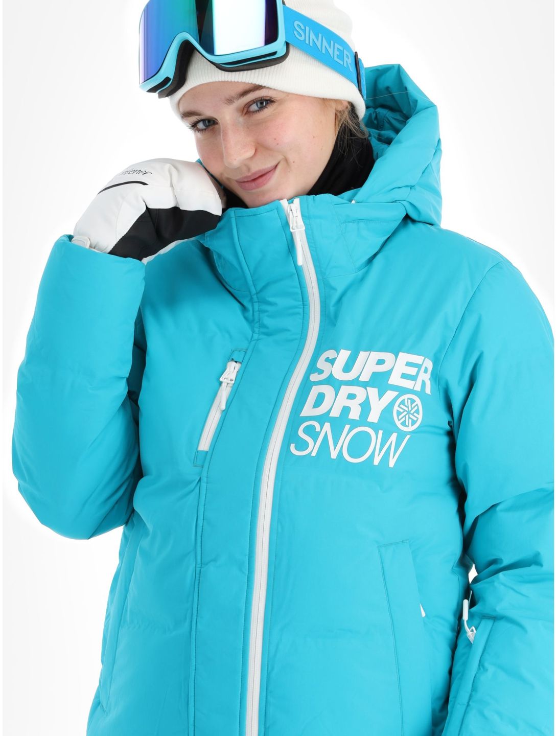 Superdry, Ski Boxy Puffer giacca sci donna Bali Blue blu 