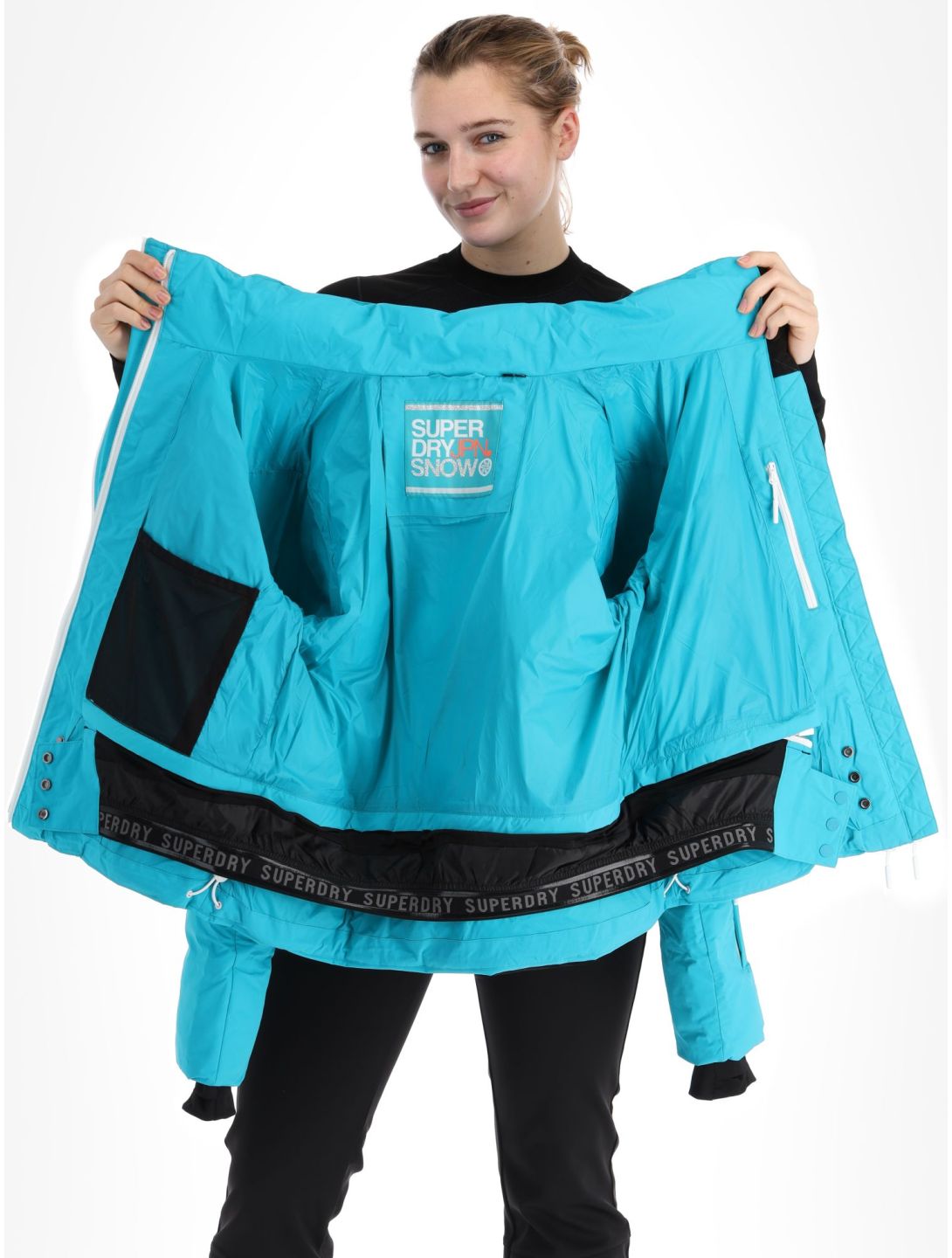 Superdry, Ski Boxy Puffer giacca sci donna Bali Blue blu 