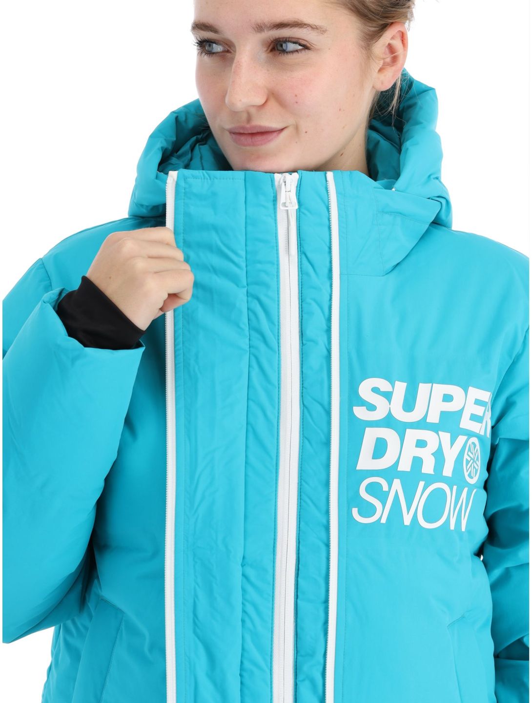 Superdry, Ski Boxy Puffer giacca sci donna Bali Blue blu 