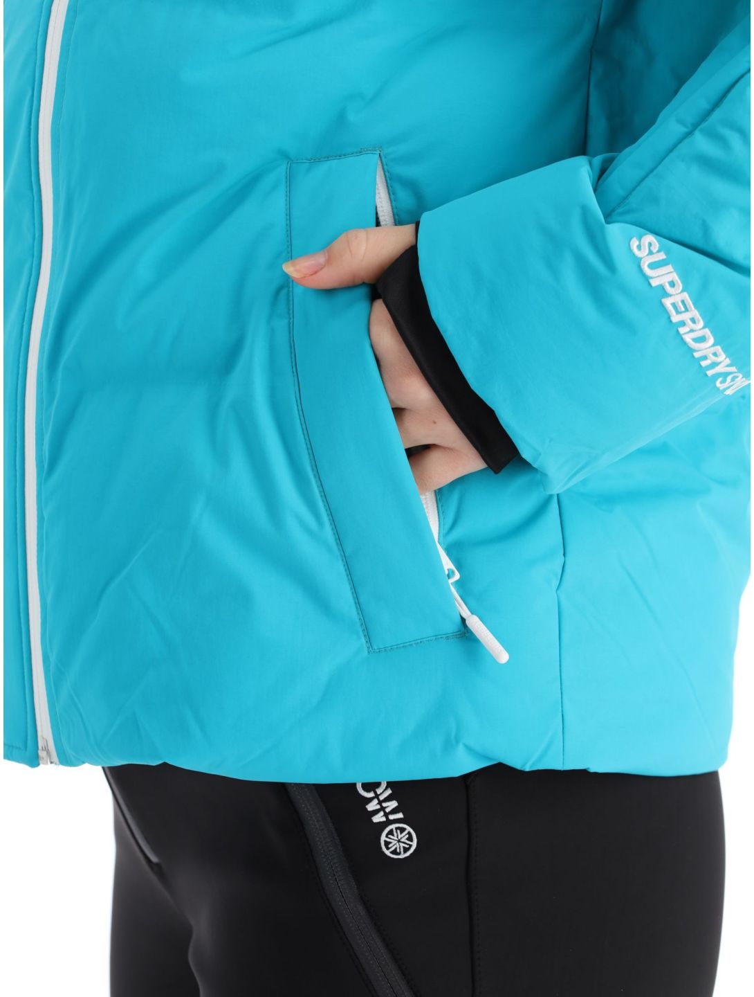 Superdry, Ski Boxy Puffer giacca sci donna Bali Blue blu 