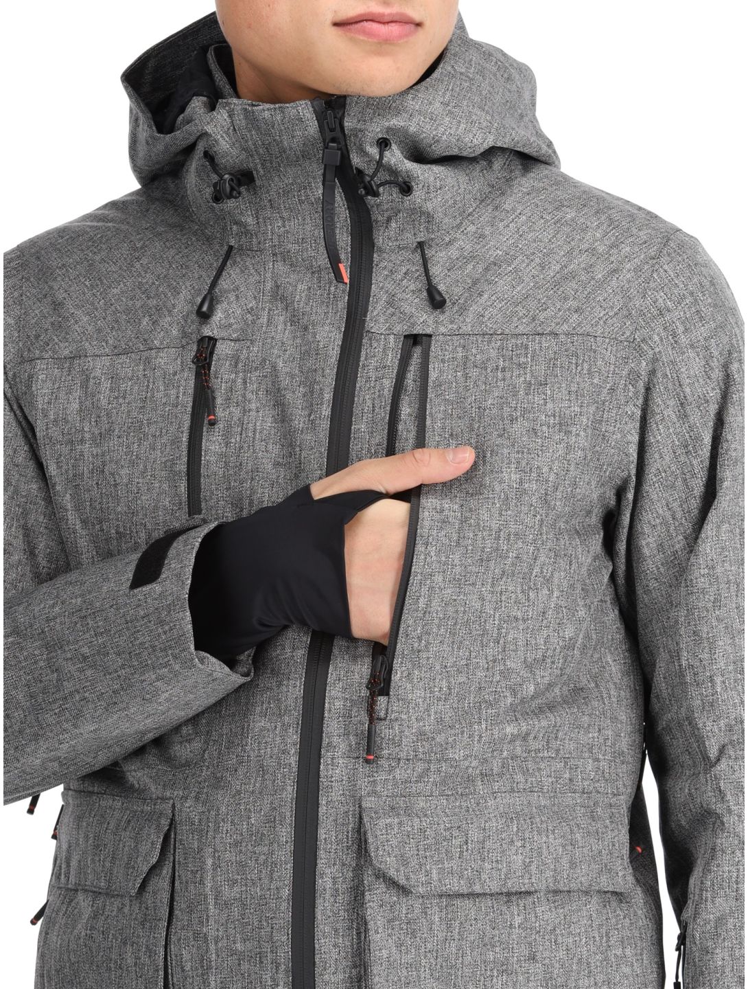 Superdry, Ski Peak Rescue giacca sci uomo Dark Grey Marl grigio 