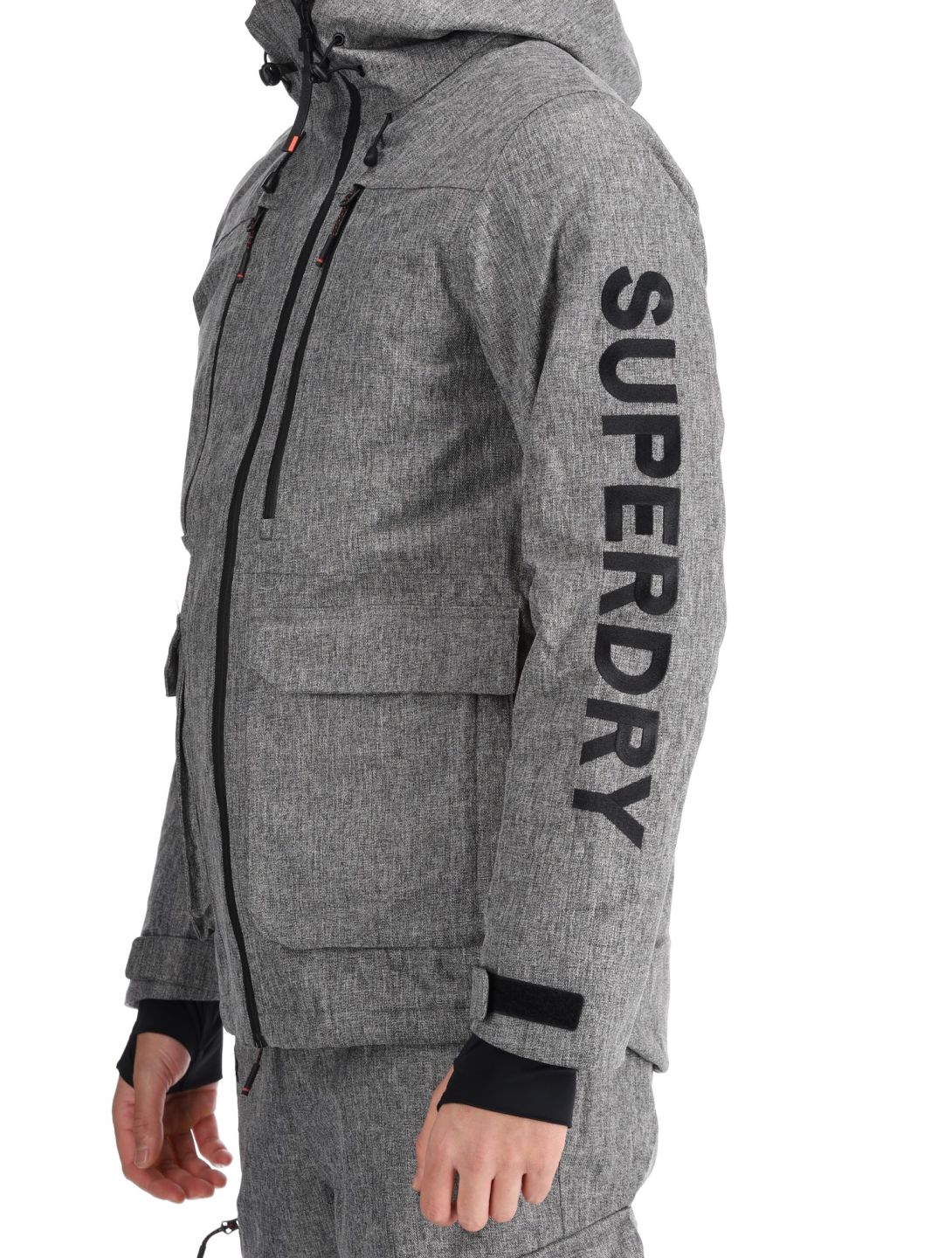 Superdry, Ski Peak Rescue giacca sci uomo Dark Grey Marl grigio 