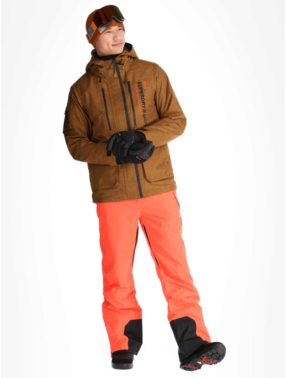 Superdry, Ski Peak Rescue giacca sci uomo Tobacco Brown Marl marrone 