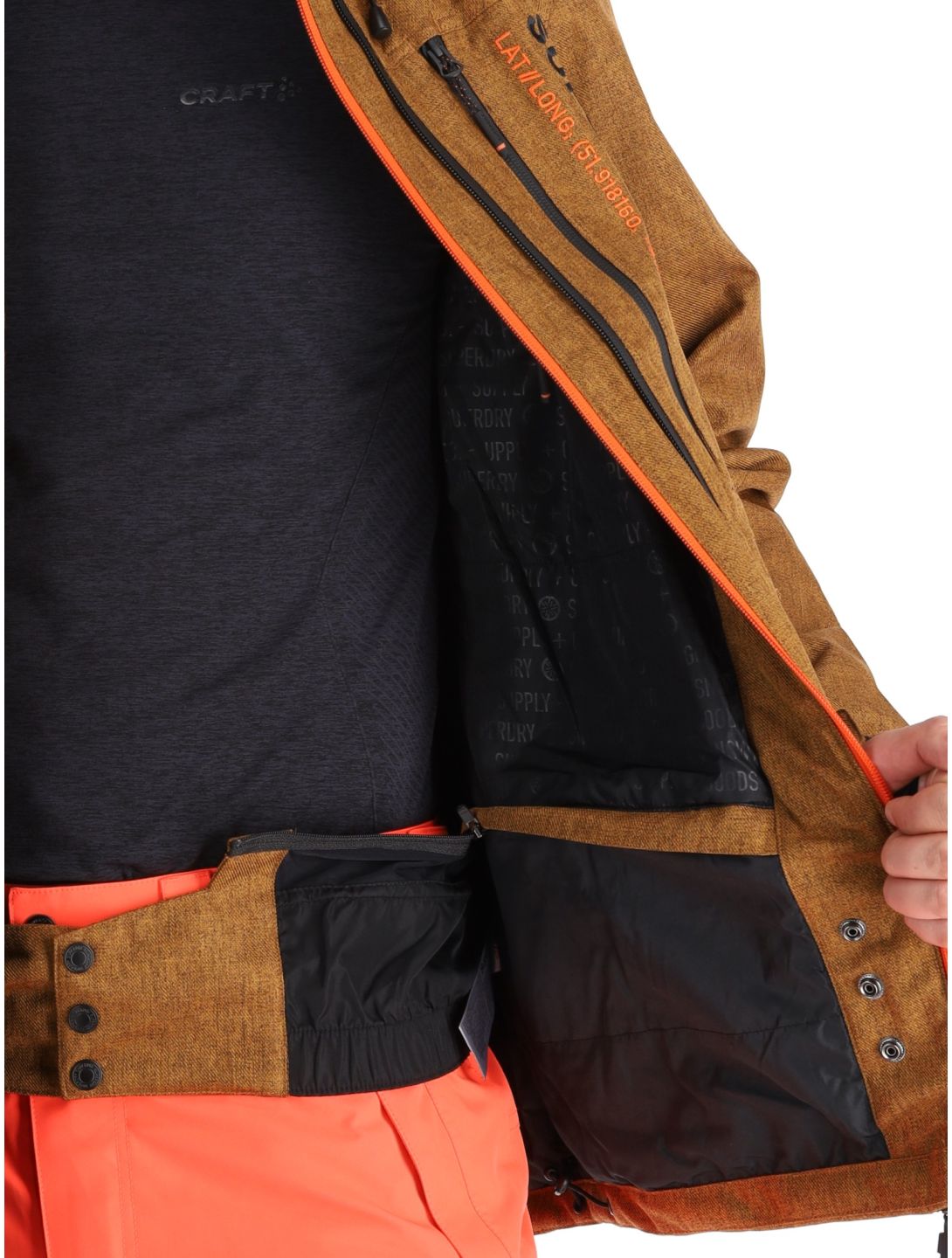 Superdry, Ski Peak Rescue giacca sci uomo Tobacco Brown Marl marrone 