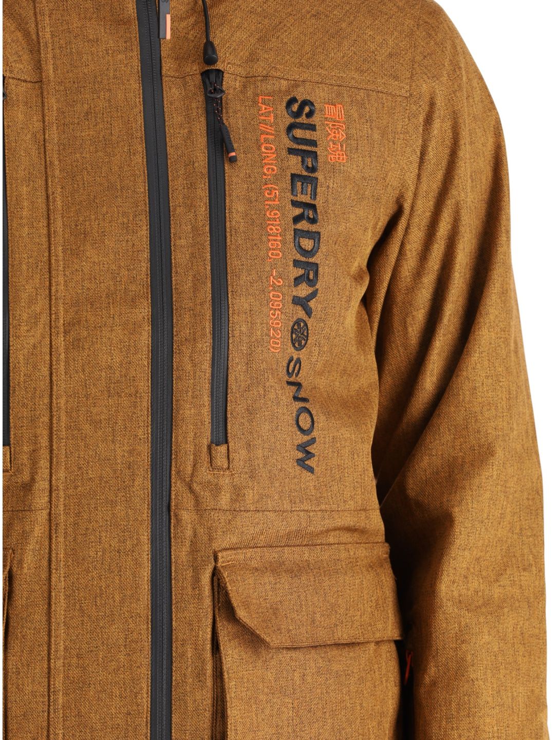 Superdry, Ski Peak Rescue giacca sci uomo Tobacco Brown Marl marrone 