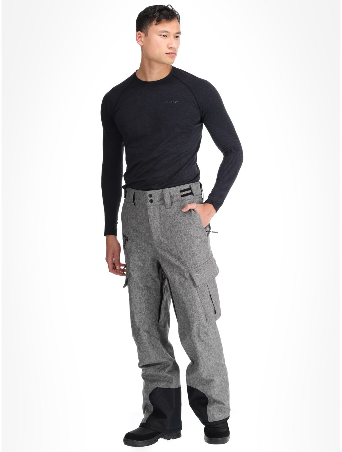 Superdry, Ski Peak Rescue pantaloni da sci uomo Dark Grey Marl grigio 