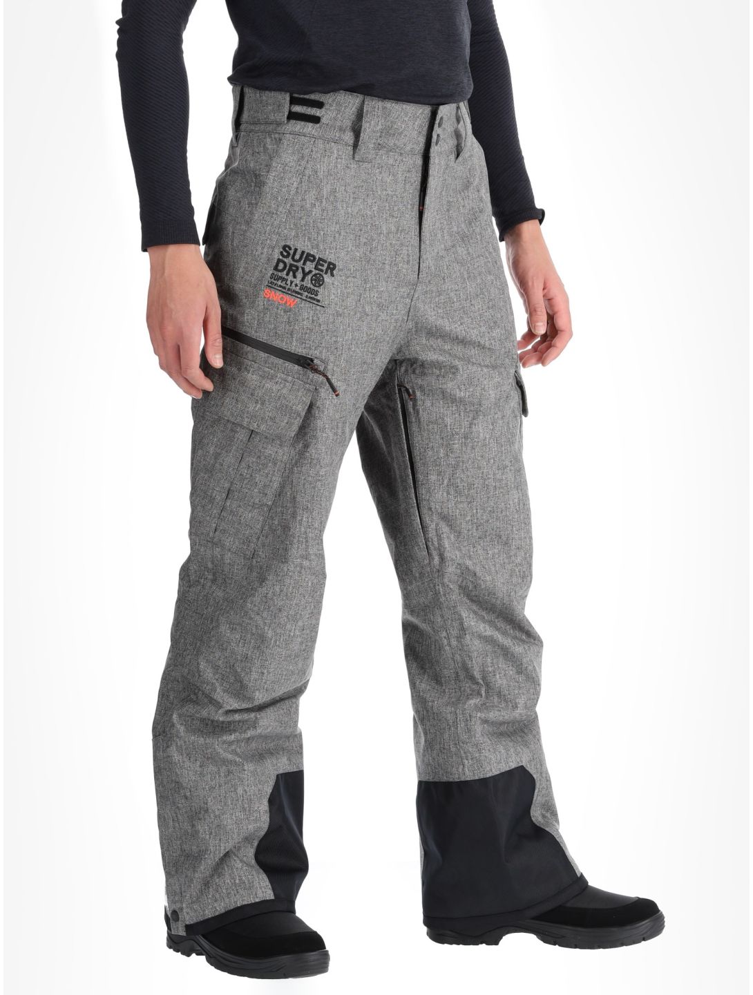 Superdry, Ski Peak Rescue pantaloni da sci uomo Dark Grey Marl grigio 