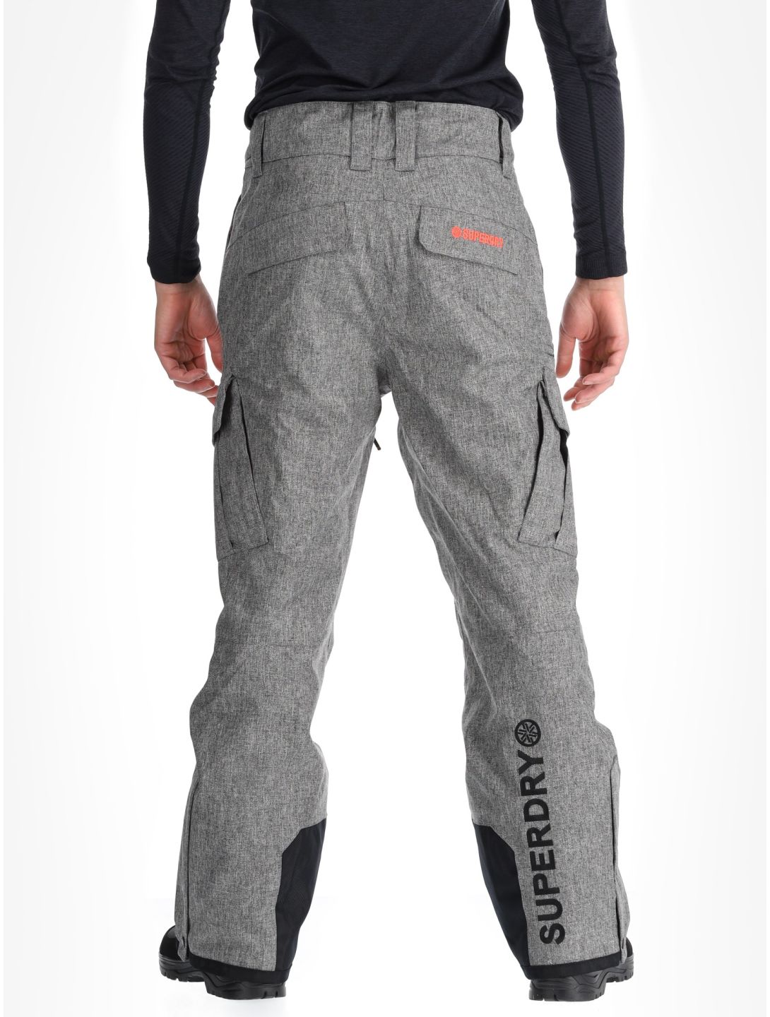 Superdry, Ski Peak Rescue pantaloni da sci uomo Dark Grey Marl grigio 