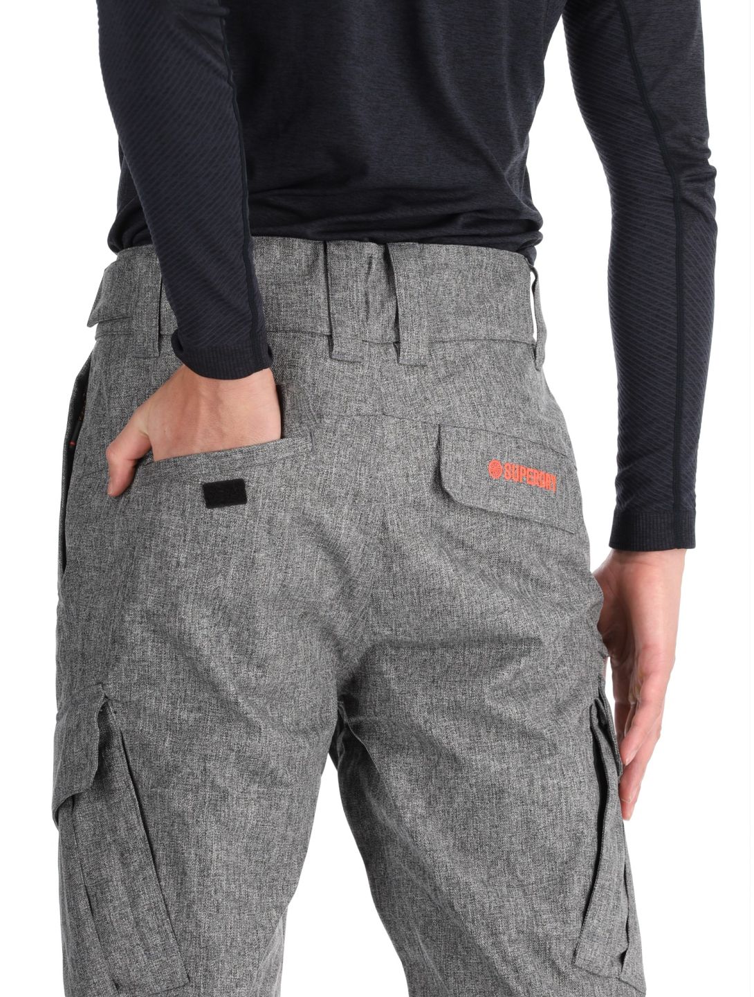 Superdry, Ski Peak Rescue pantaloni da sci uomo Dark Grey Marl grigio 