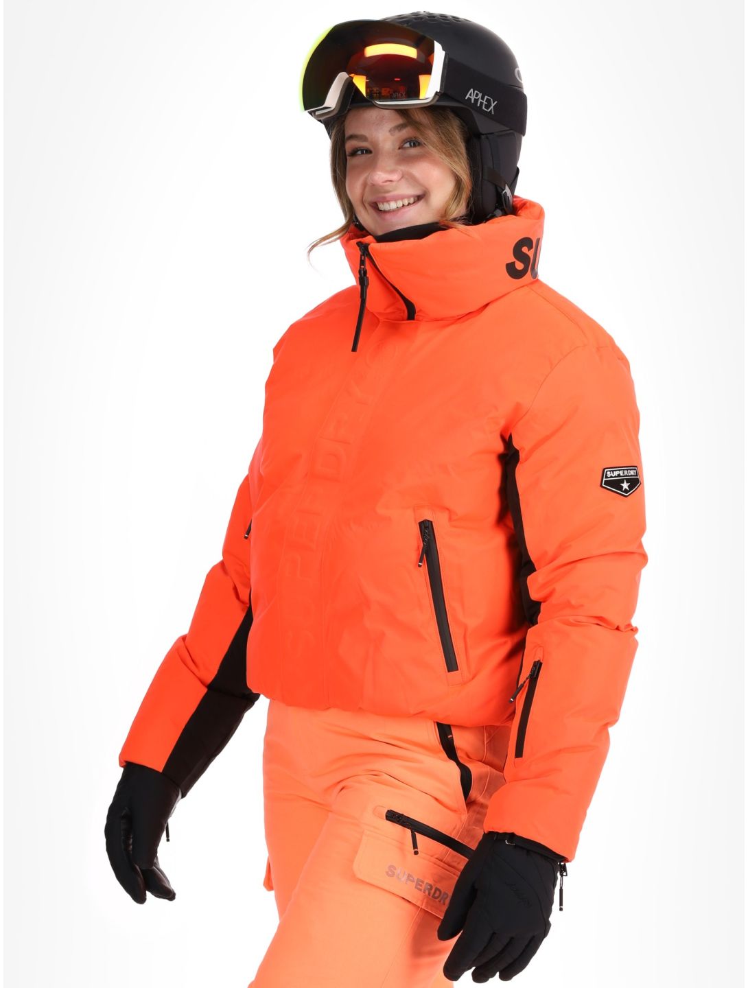 Superdry, Ski Slalom Puffer giacca sci donna Volcanic Coral rosa 