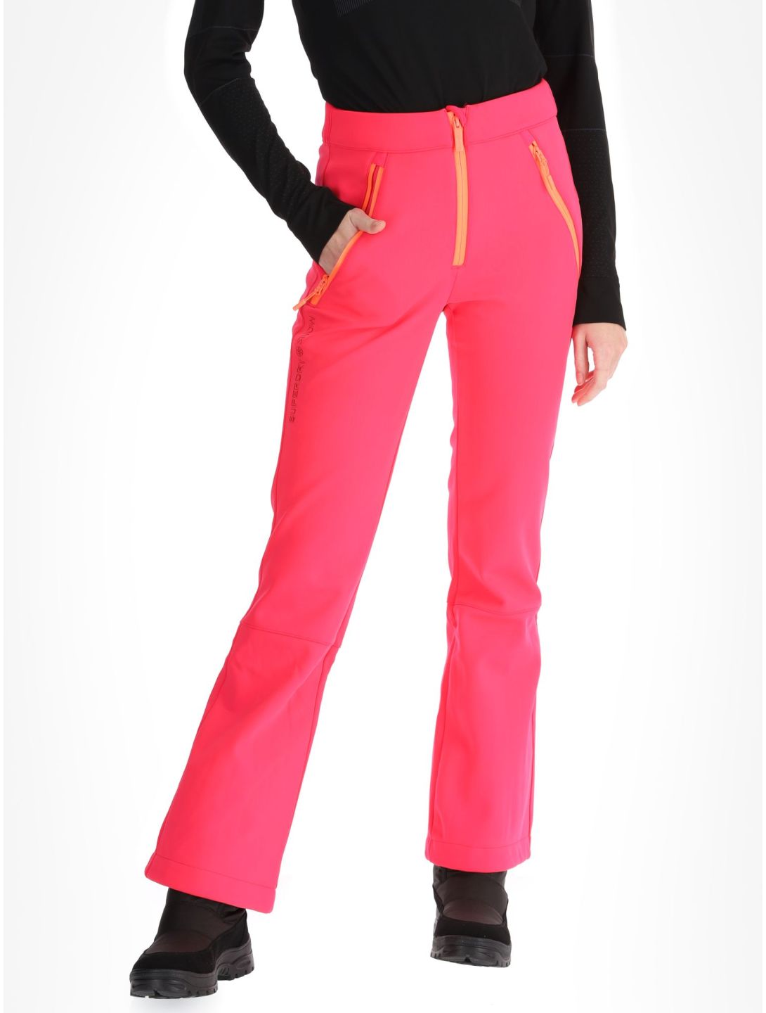 Superdry, Ski Softshell Slim pantaloni da sci softshell donna Hyper Fire Pink rosa 