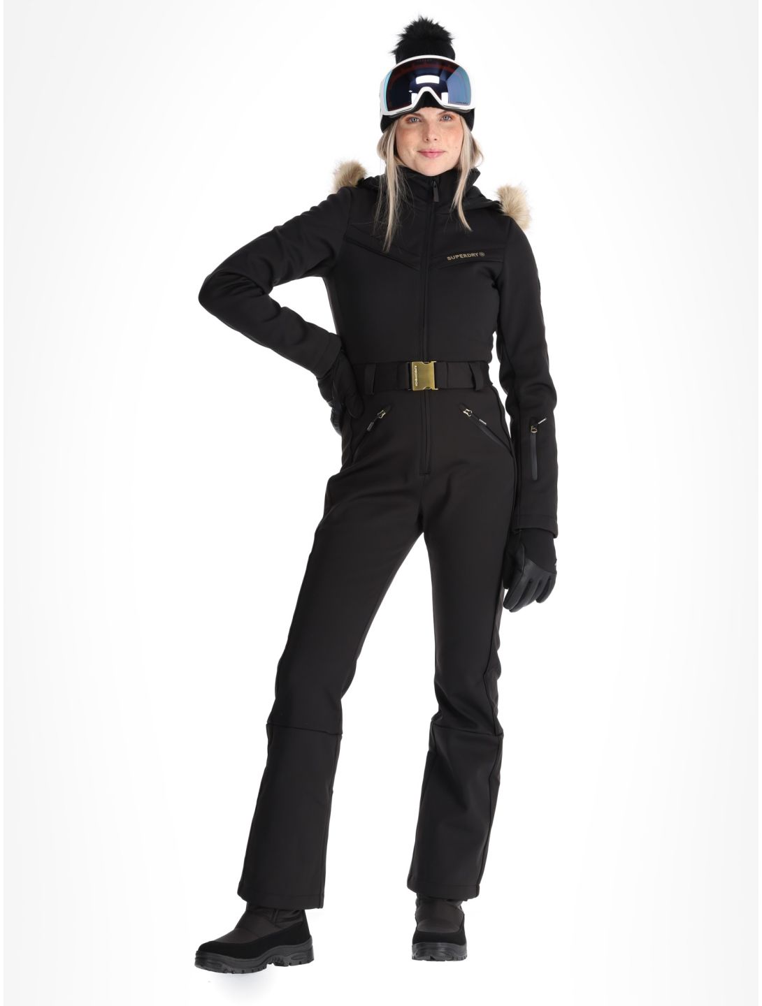 Superdry, Ski Suit completo sci donna Black nero 