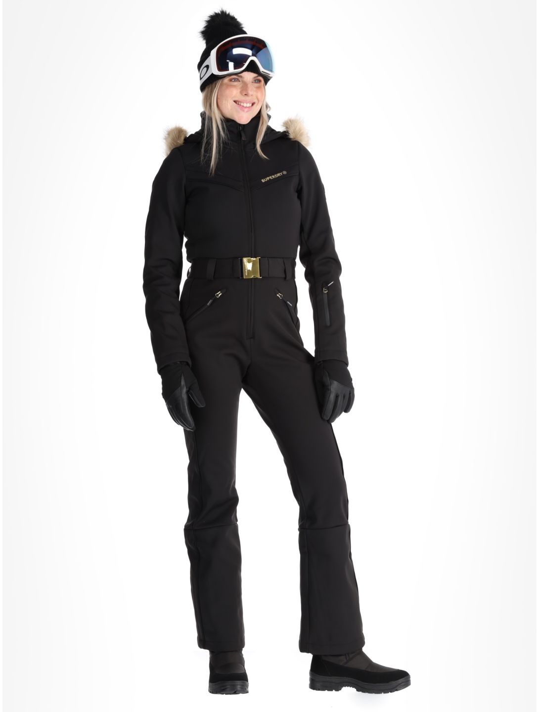 Superdry, Ski Suit completo sci donna Black nero 