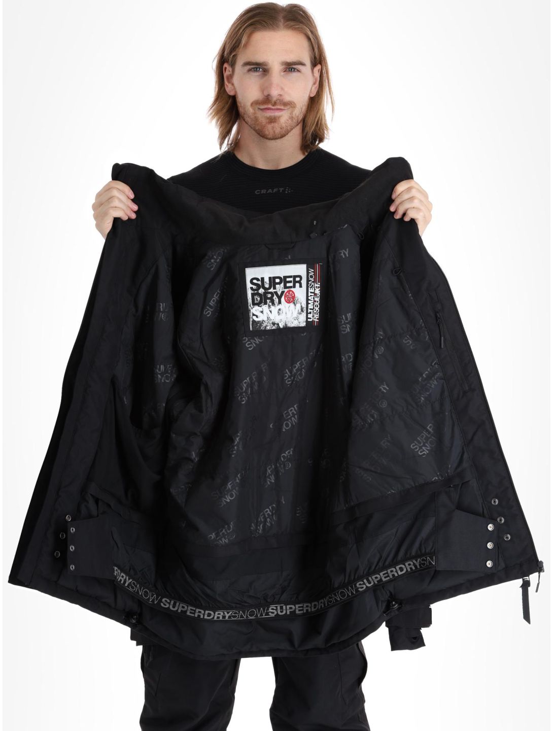 Superdry, Ski Ultimate Rescue giacca sci uomo Black nero 