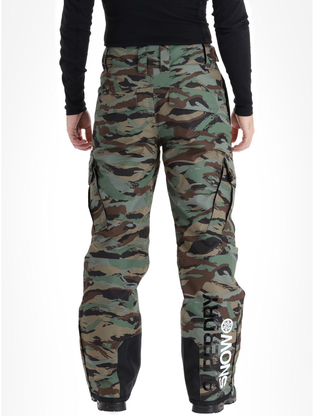 Superdry, Ski Ultimate Rescue pantaloni da sci uomo Woodland Green Camo verde 