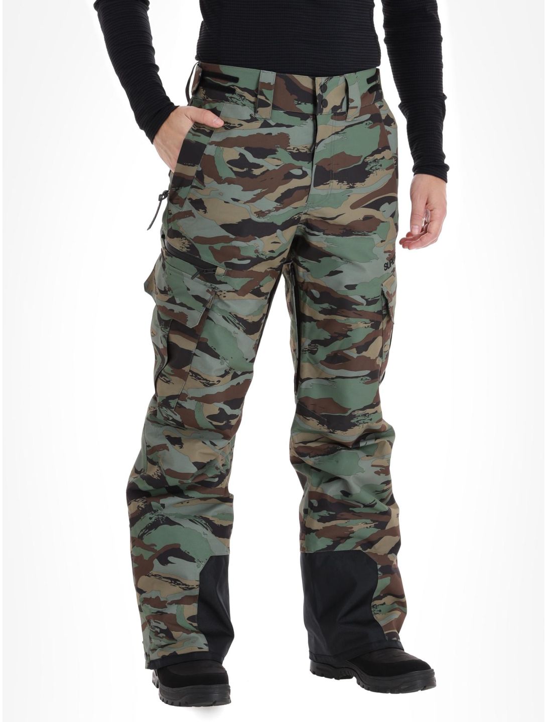 Superdry, Ski Ultimate Rescue pantaloni da sci uomo Woodland Green Camo verde 