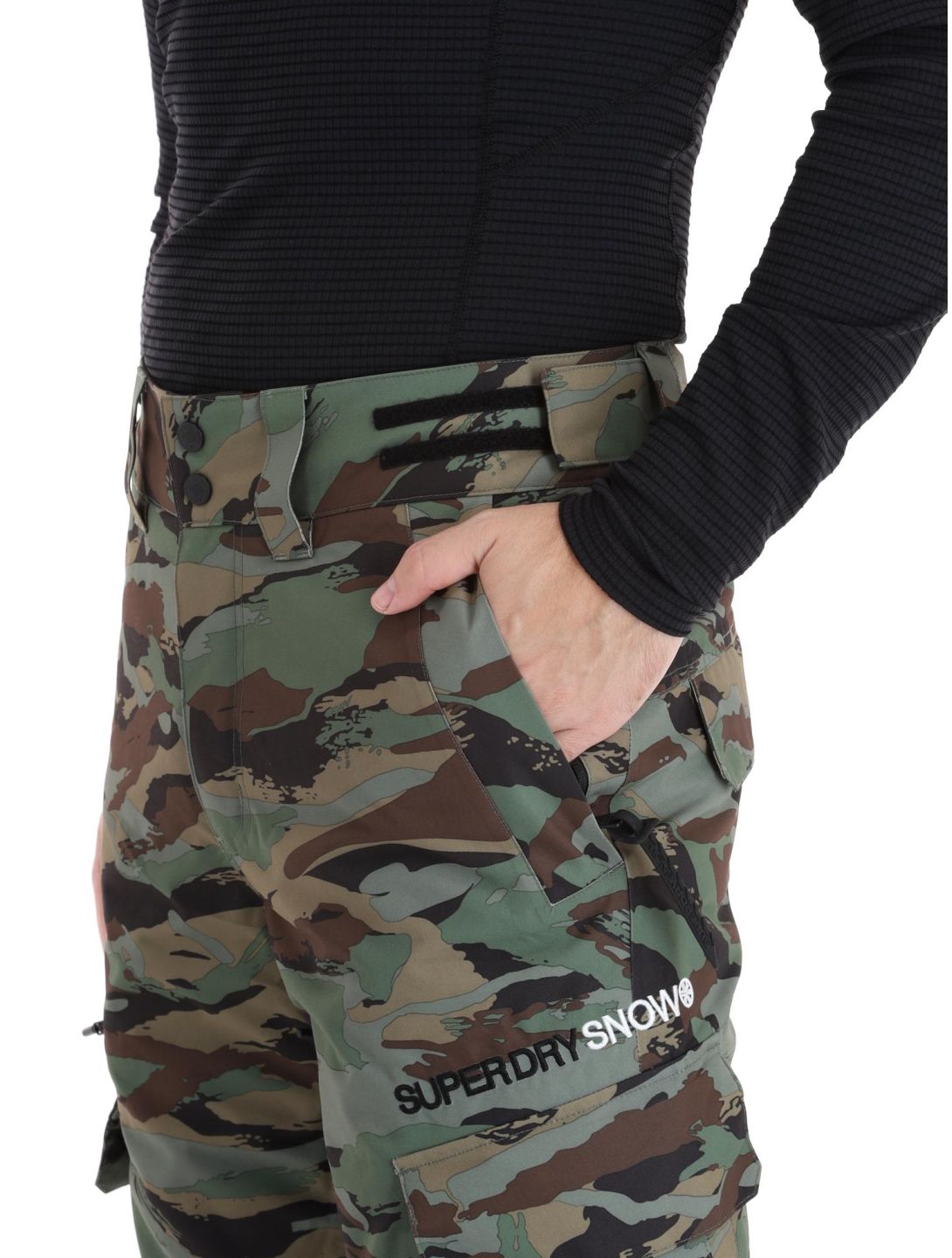 Superdry, Ski Ultimate Rescue pantaloni da sci uomo Woodland Green Camo verde 