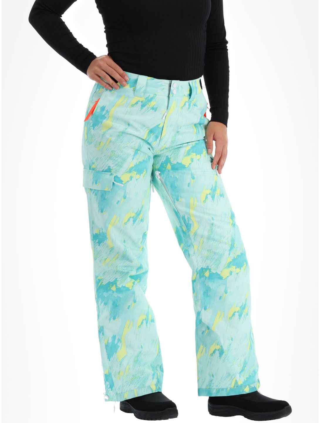 Superdry, Ski Ultimate Rescue pantaloni da sci donna Abstract Teal Lime verde 