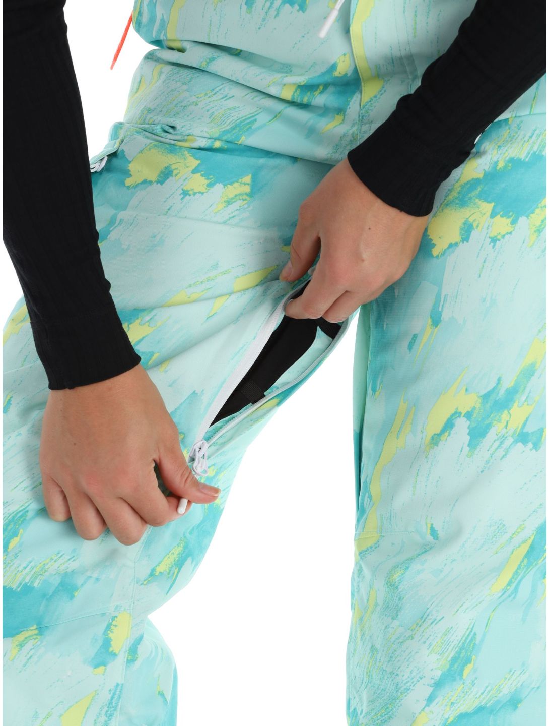 Superdry, Ski Ultimate Rescue pantaloni da sci donna Abstract Teal Lime verde 