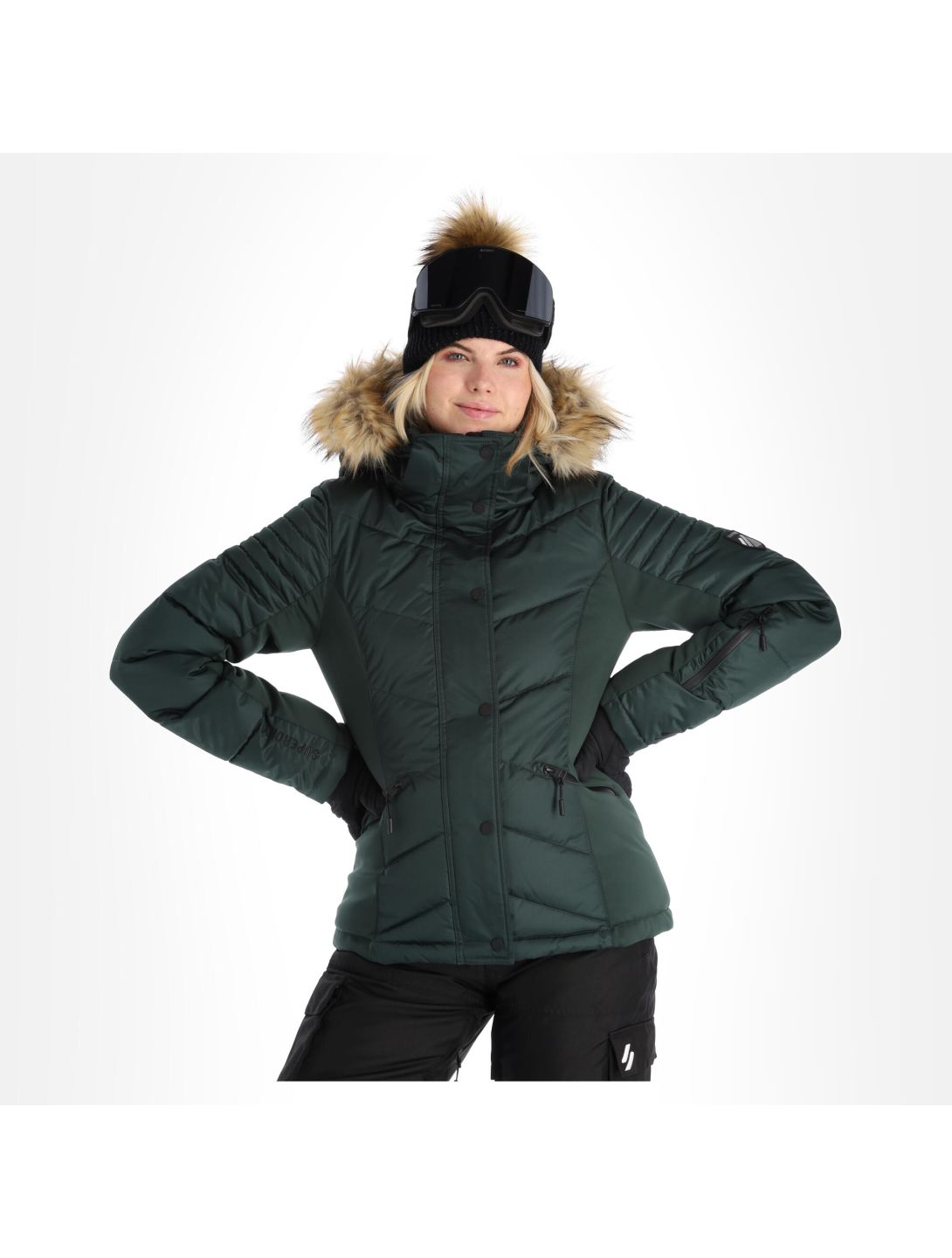 Superdry, Snow Luxe Puffer giacca sci donna eagle verde 