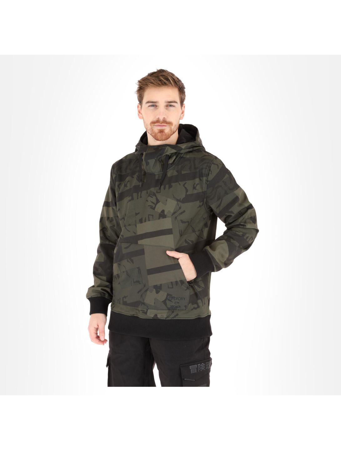 Superdry, Snow Tech Hood anorak uomo camo nero 