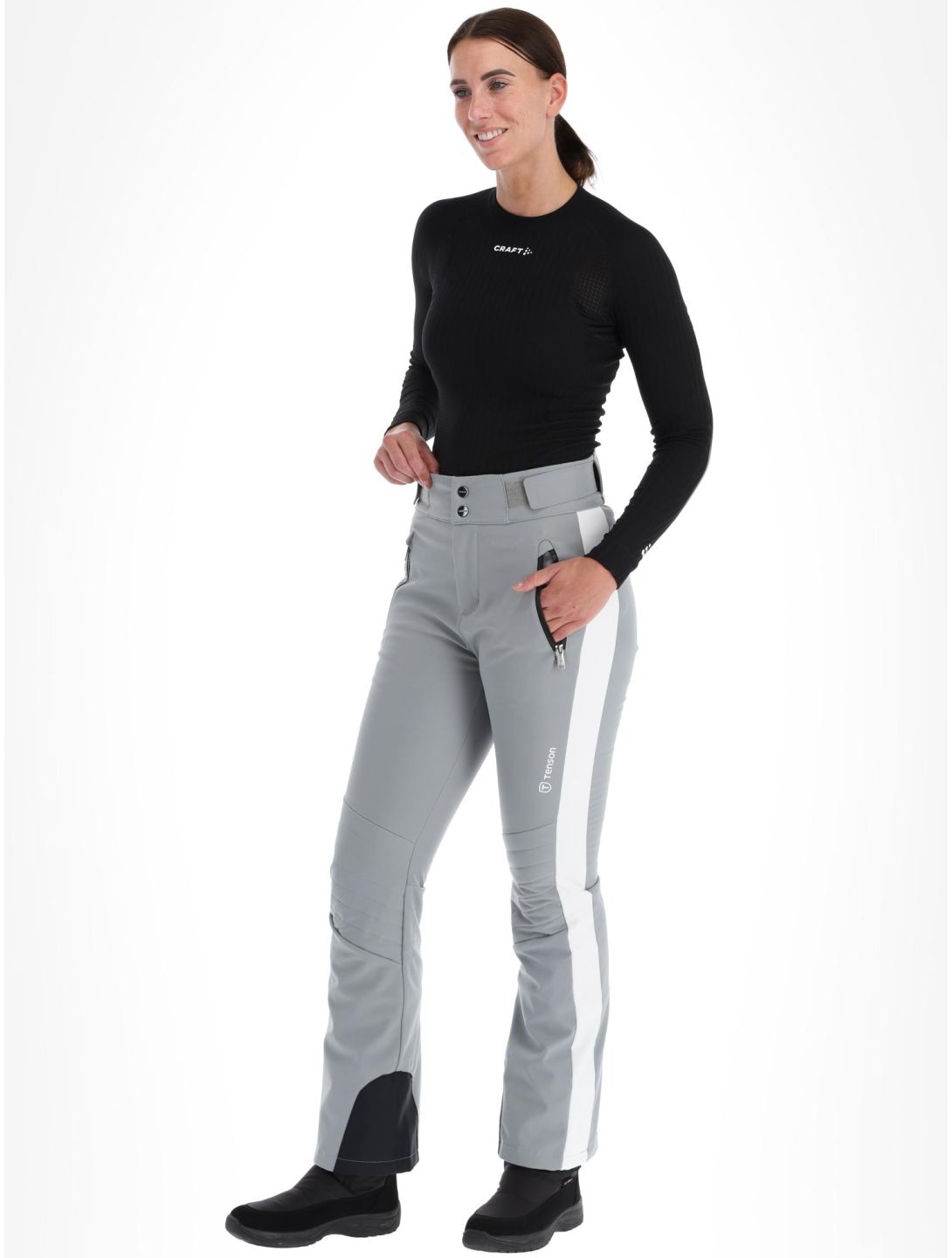 Tenson, Grace pantaloni da sci softshell donna Grey grigio 