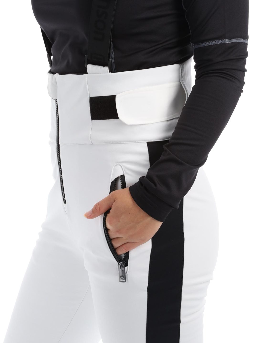 Tenson, Grace Bib pantaloni da sci softshell donna Bright White bianco 