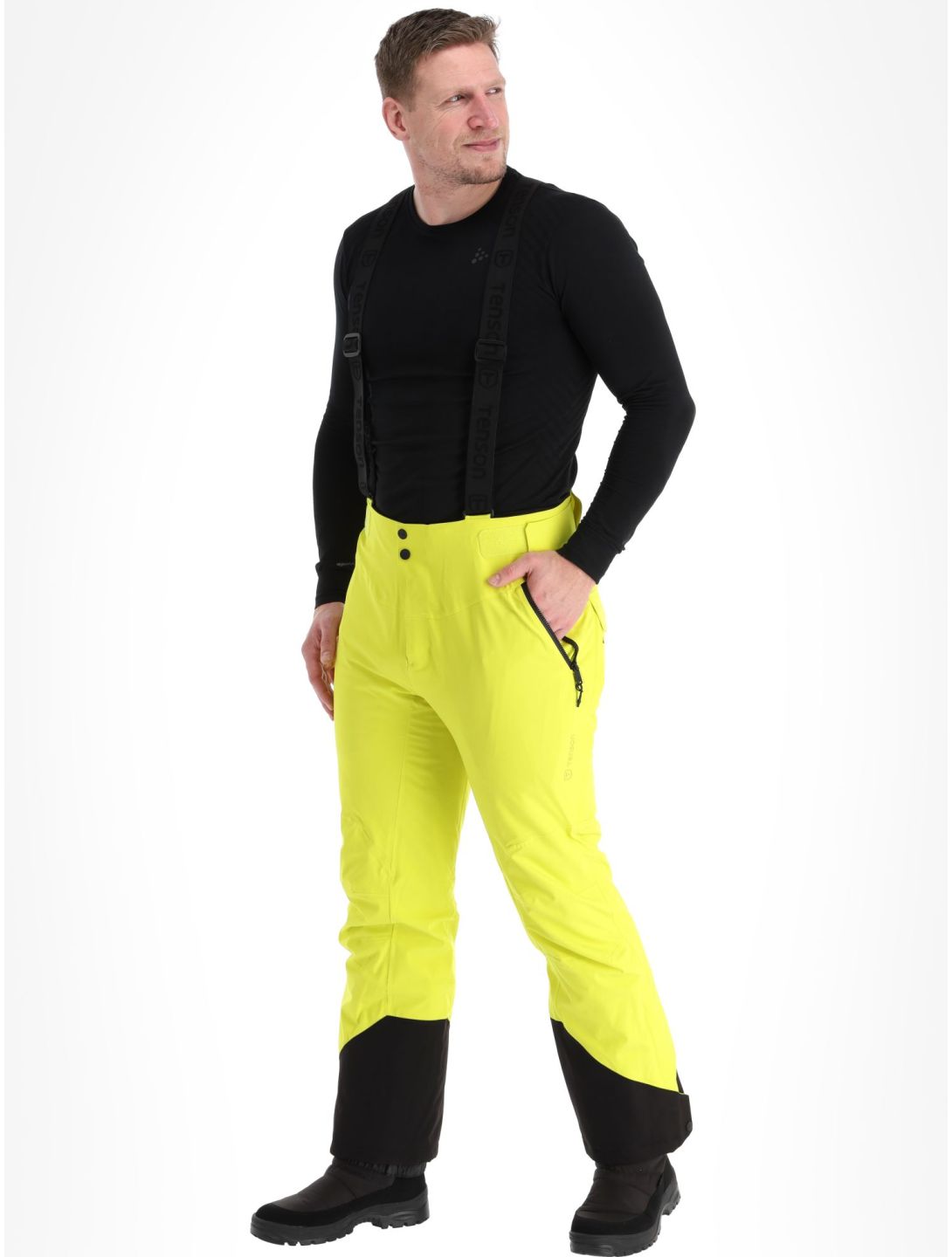 Tenson, Prime Pro pantaloni da sci uomo Cyber Lime giallo 