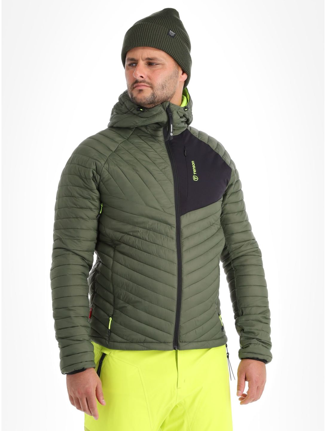 Tenson, Touring Puffer piumino uomo Dark Olive verde 