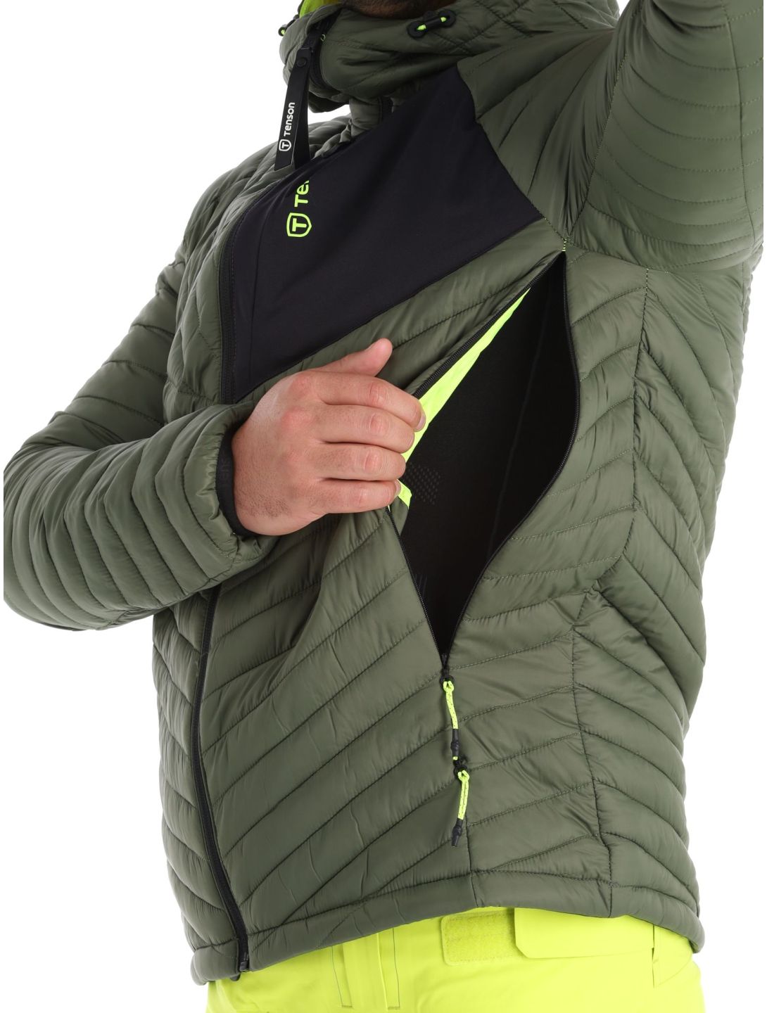 Tenson, Touring Puffer piumino uomo Dark Olive verde 