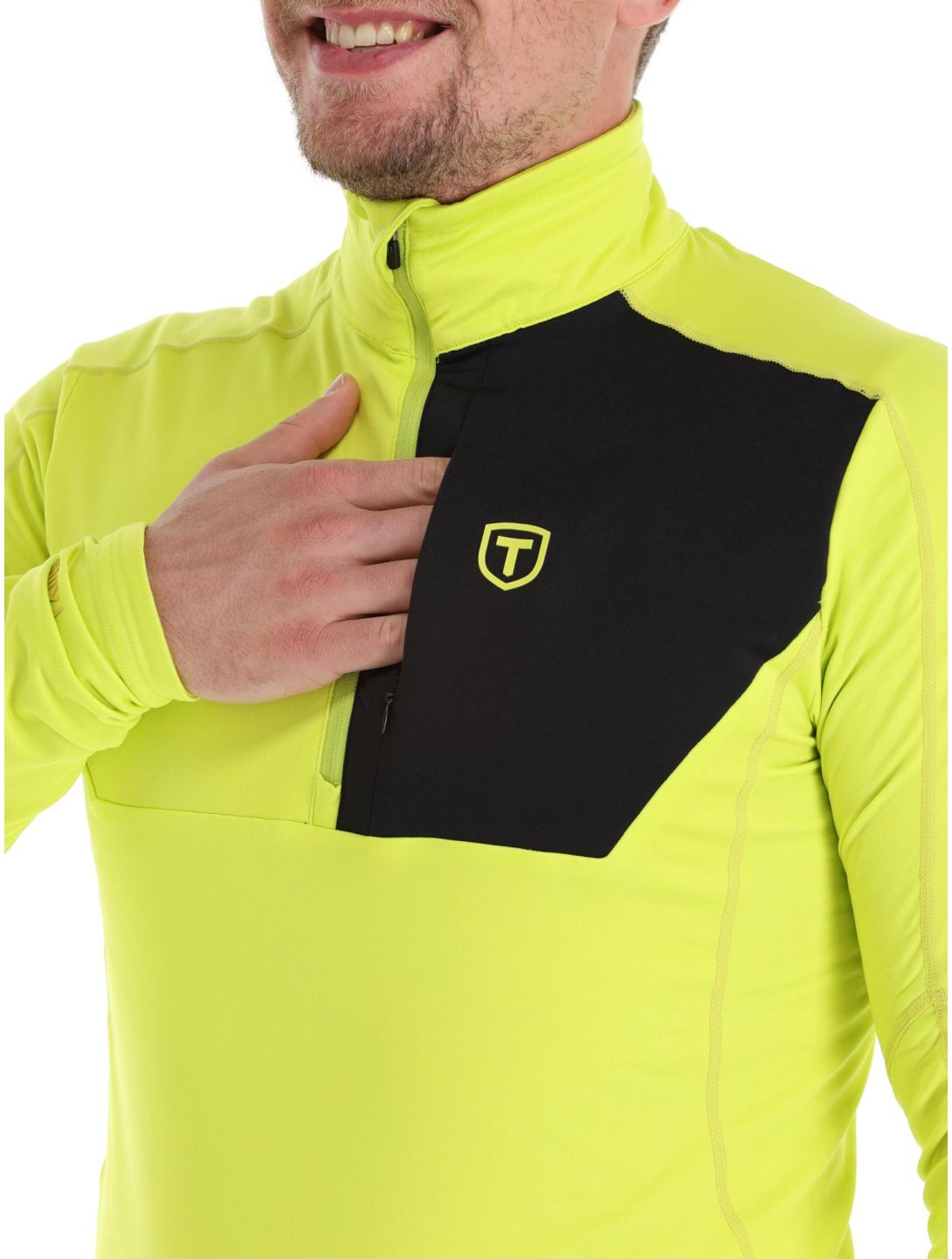 Tenson, TXlite Half Zip maglione uomo Acid Lemon giallo 