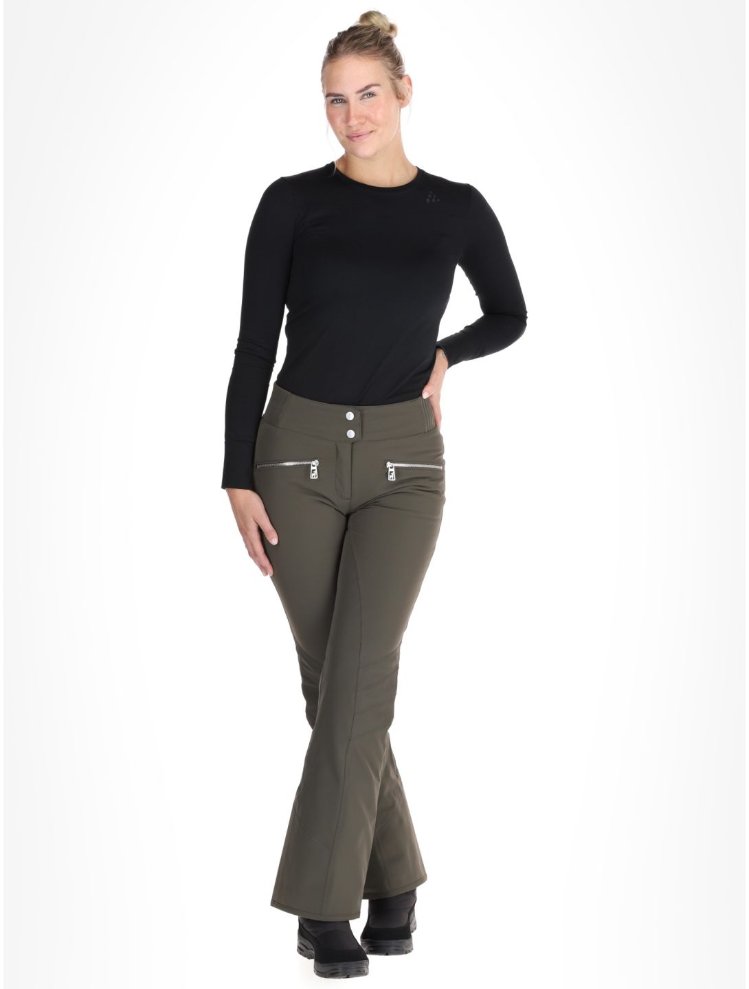 Toni Sailer, Alla pantaloni da sci donna Night Olive verde 