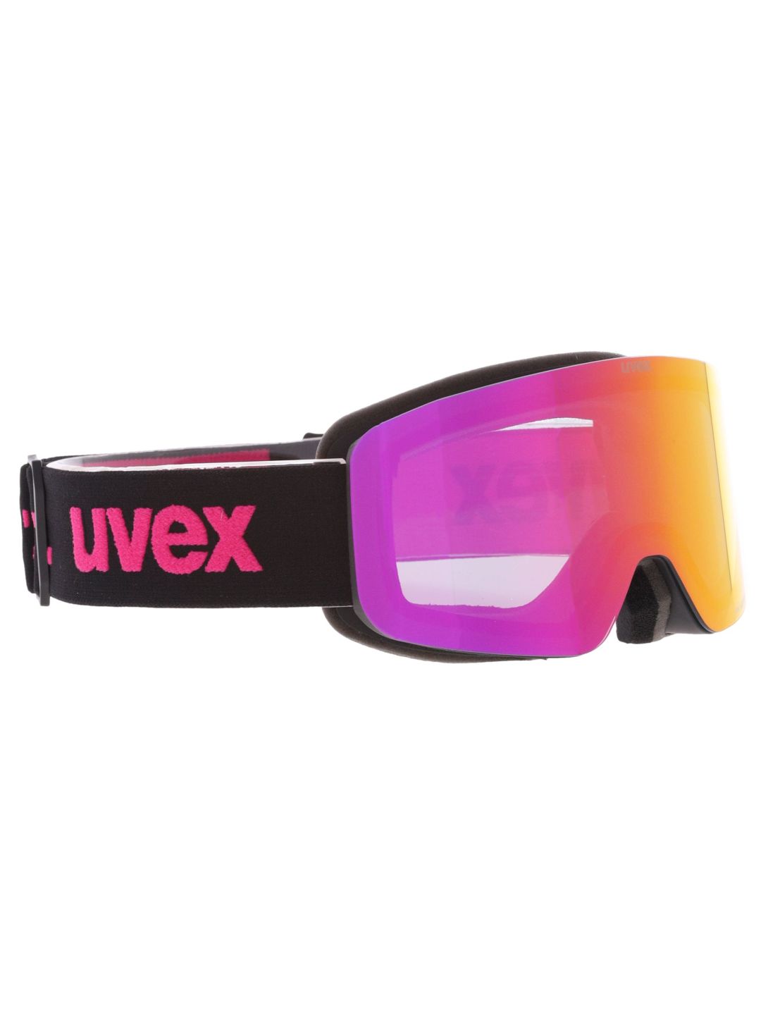 Uvex, Pwdr FM mascherina da sci bambino Black Matt / Mirror Pink nero, rosa 