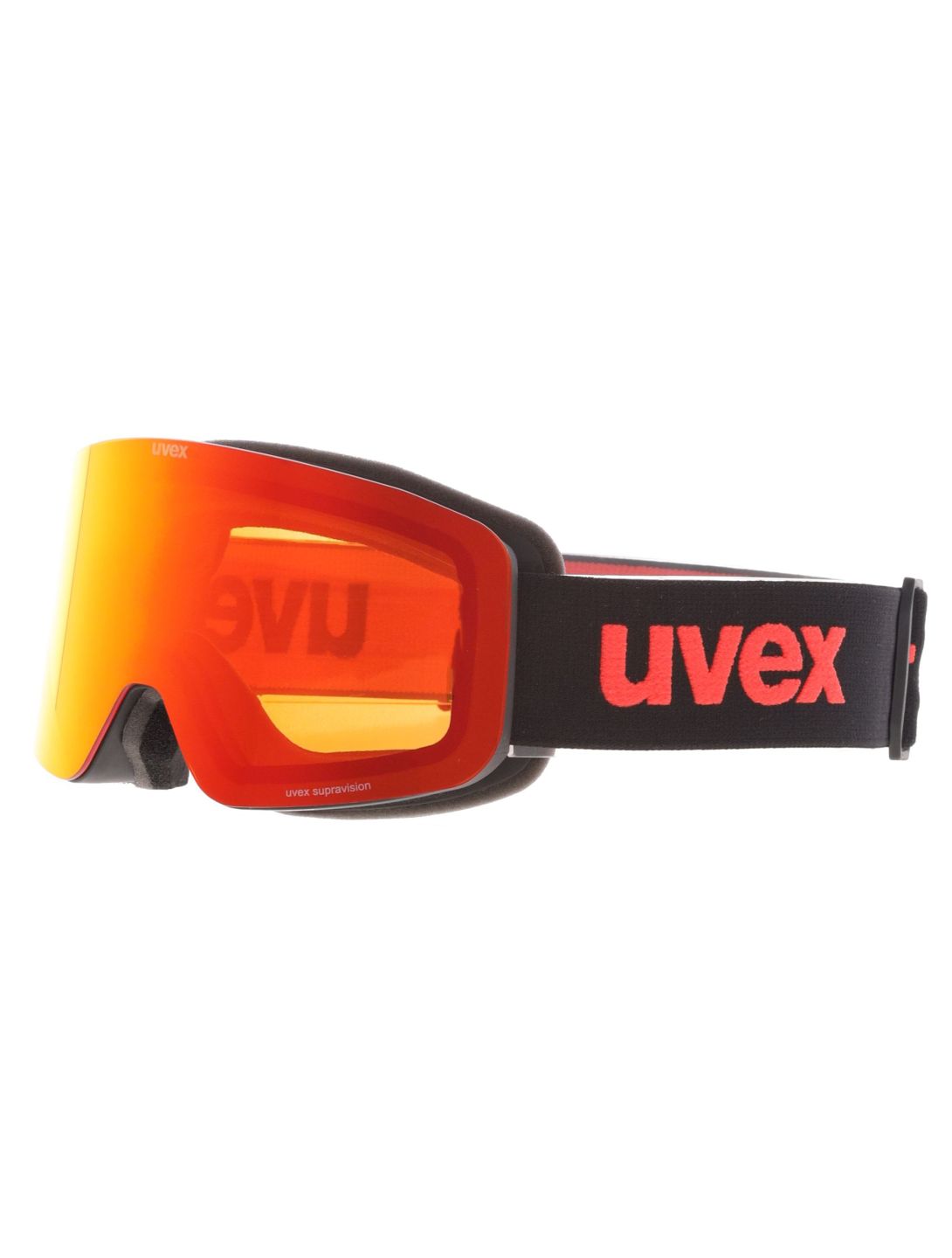 Uvex, Pwdr FM mascherina da sci bambino Black Matt / Mirror Red nero, rosso 