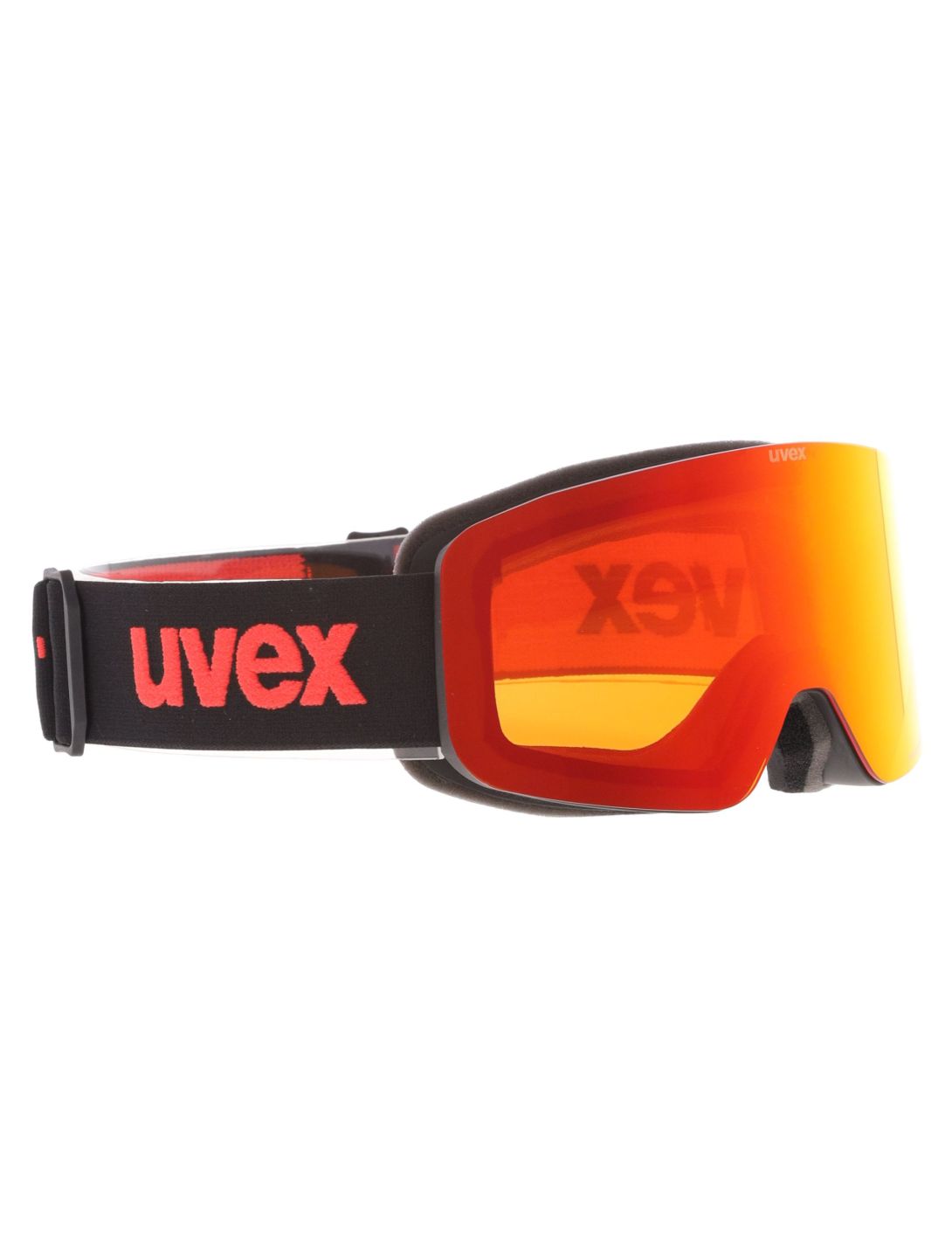 Uvex, Pwdr FM mascherina da sci bambino Black Matt / Mirror Red nero, rosso 