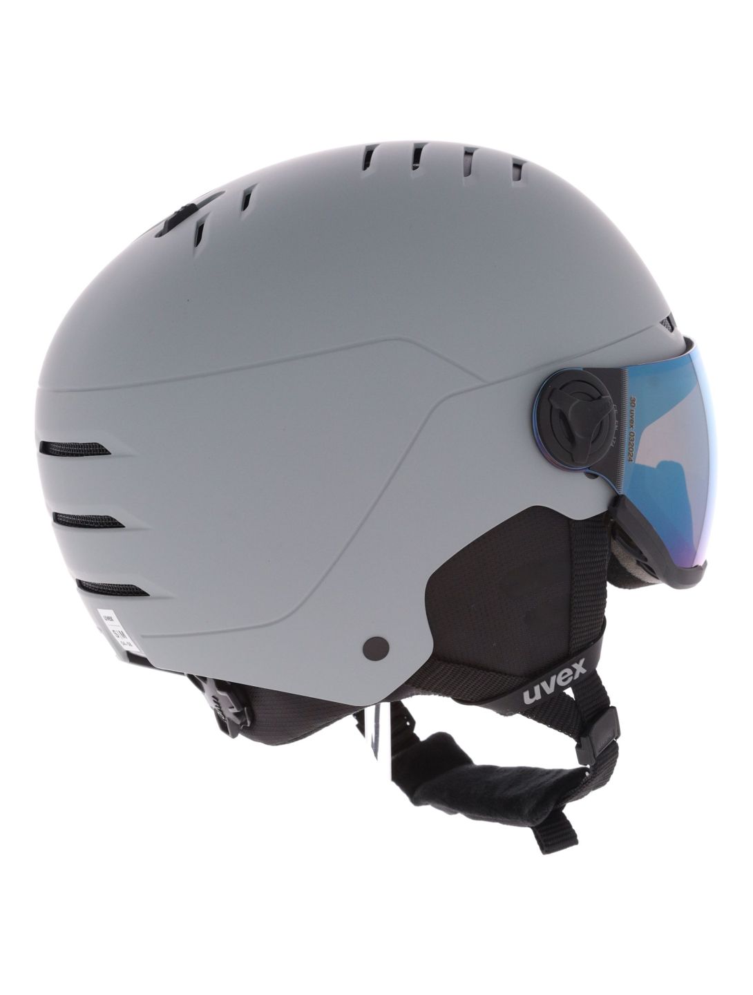 Uvex, Wanted Visor caschetto con visiera unisex Rhino Matt/ Mirror Blue grigio 