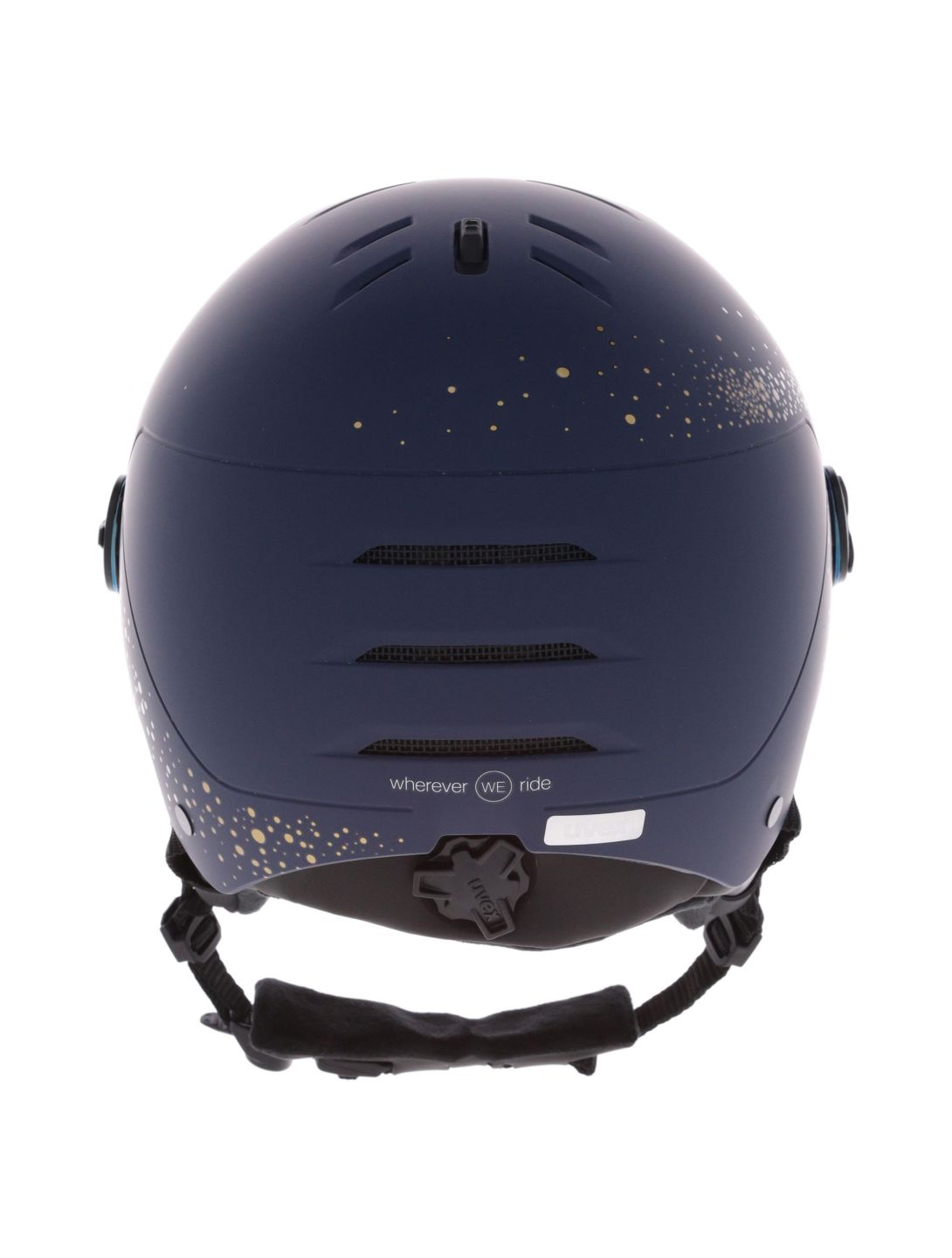 Uvex, Wanted Visor Women Edition caschetto con visiera unisex Polar Sparkle / Mirror Gold blu 