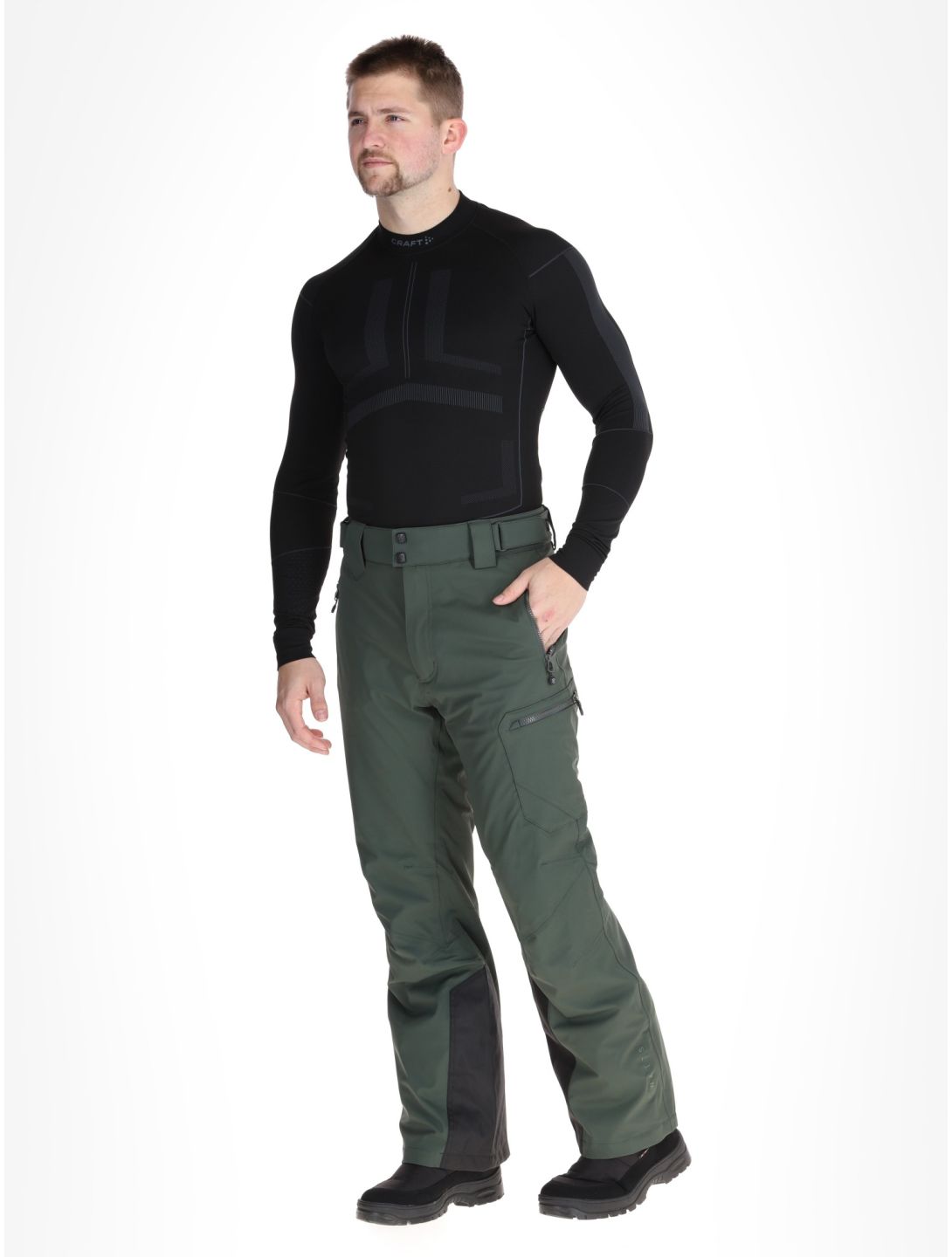 Watts, GOSTT pantaloni da sci uomo Full Forest Green verde 