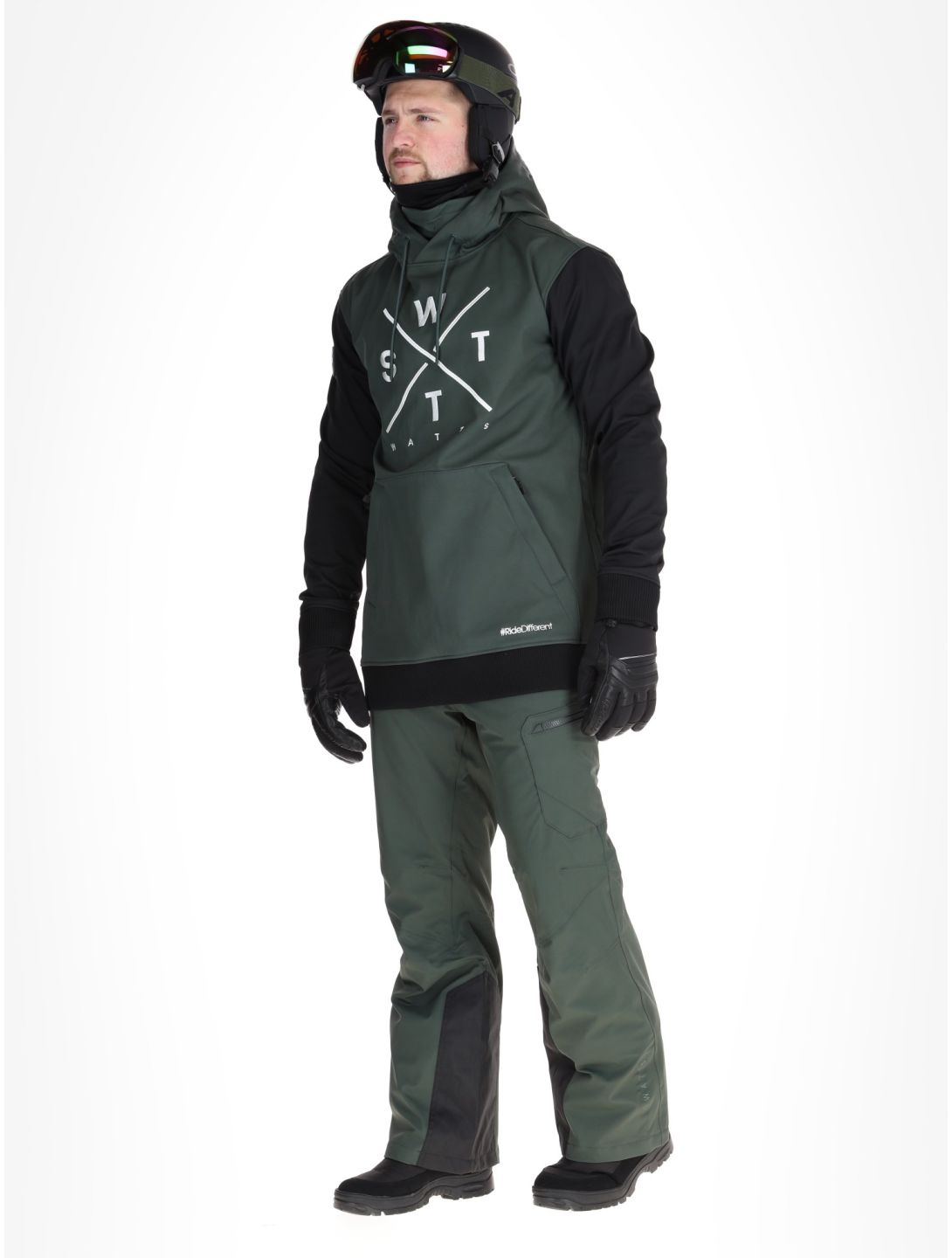 Watts, ORBITAL softshell uomo Forest / White bianco, nero, verde 