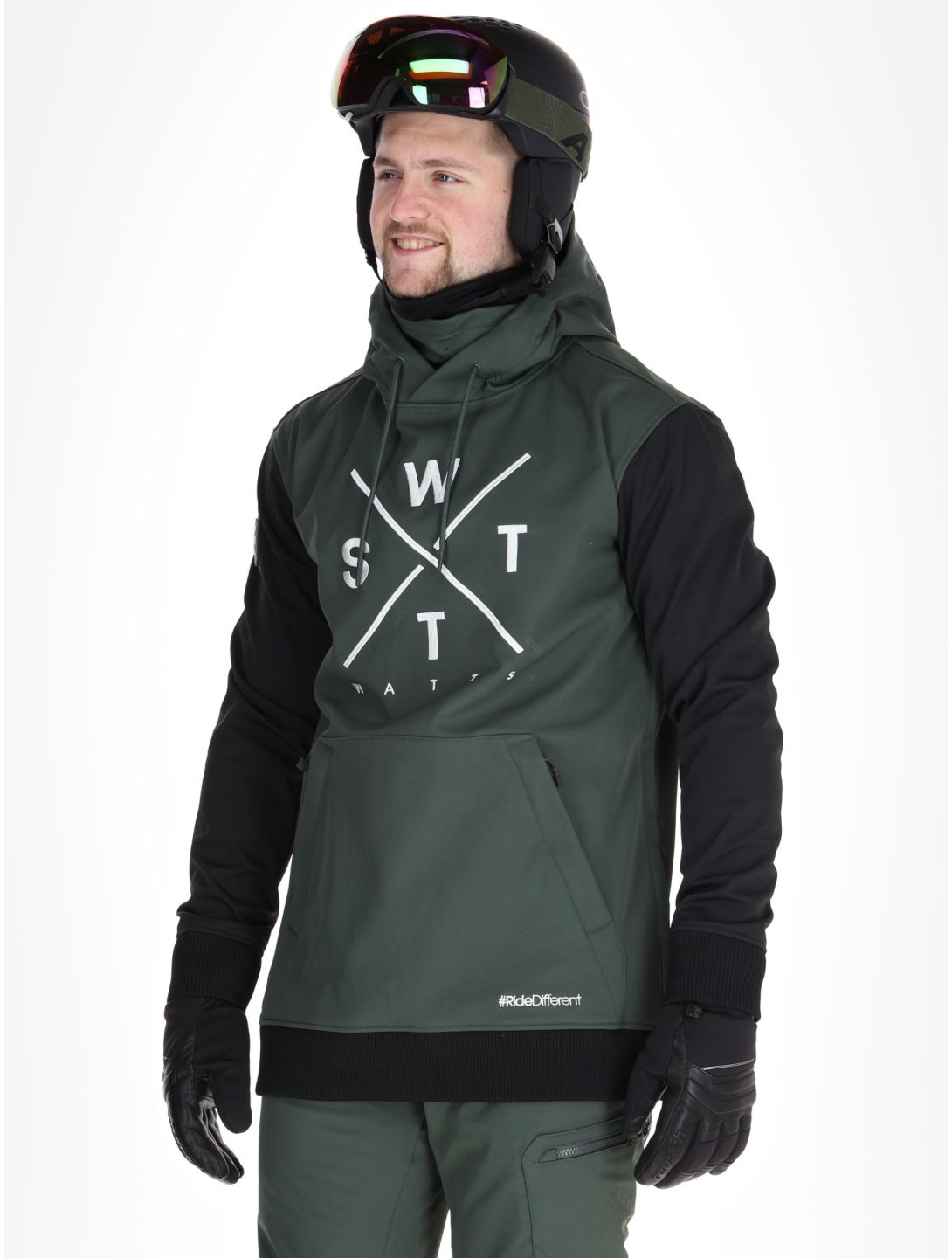 Watts, ORBITAL softshell uomo Forest / White bianco, nero, verde 