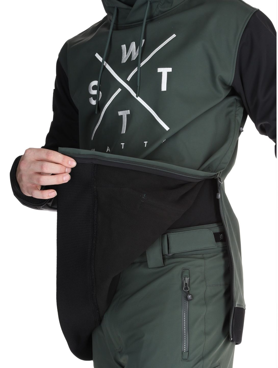 Watts, ORBITAL softshell uomo Forest / White bianco, nero, verde 