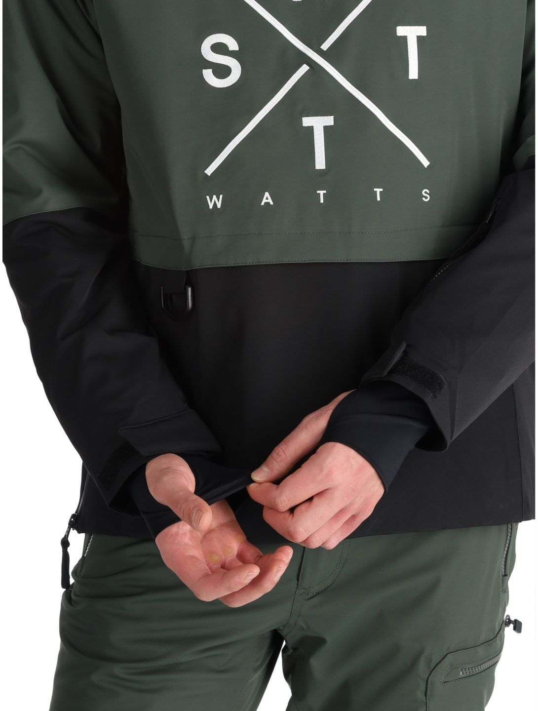 Watts, XMETOD anorak uomo Green / Black nero, verde 