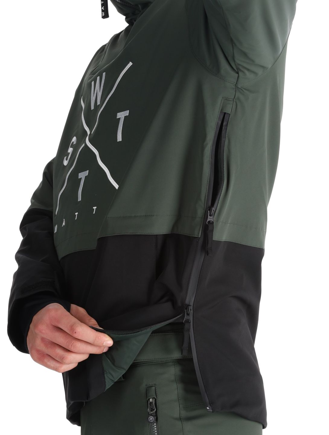 Watts, XMETOD anorak uomo Green / Black nero, verde 