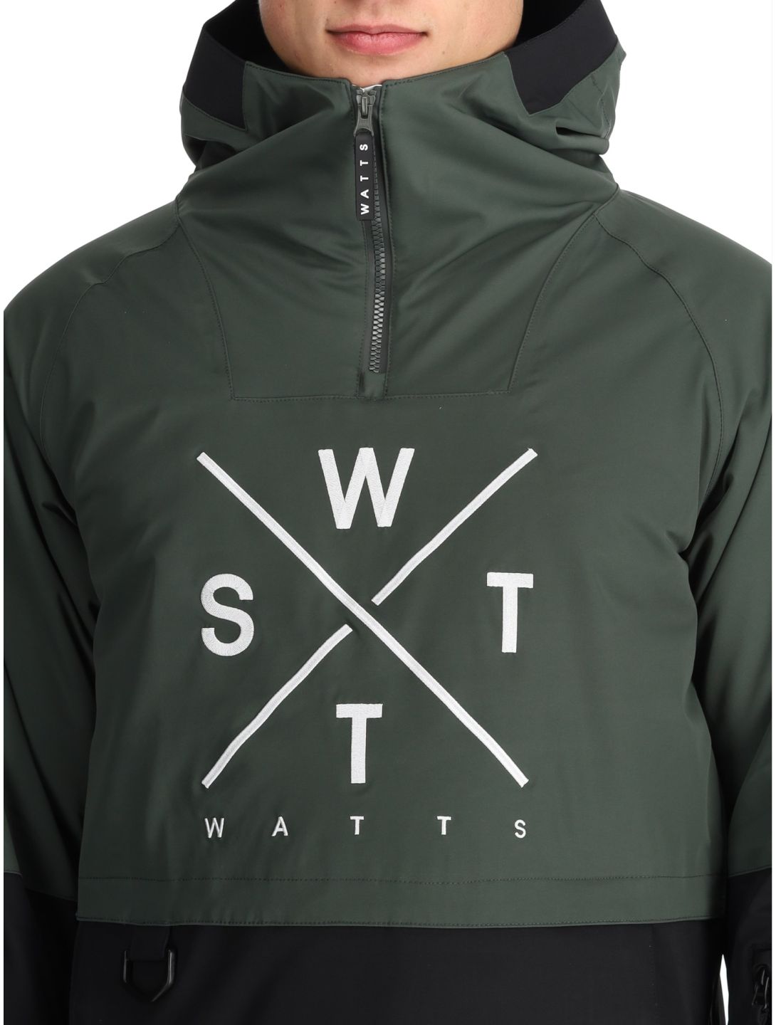 Watts, XMETOD anorak uomo Green / Black nero, verde 