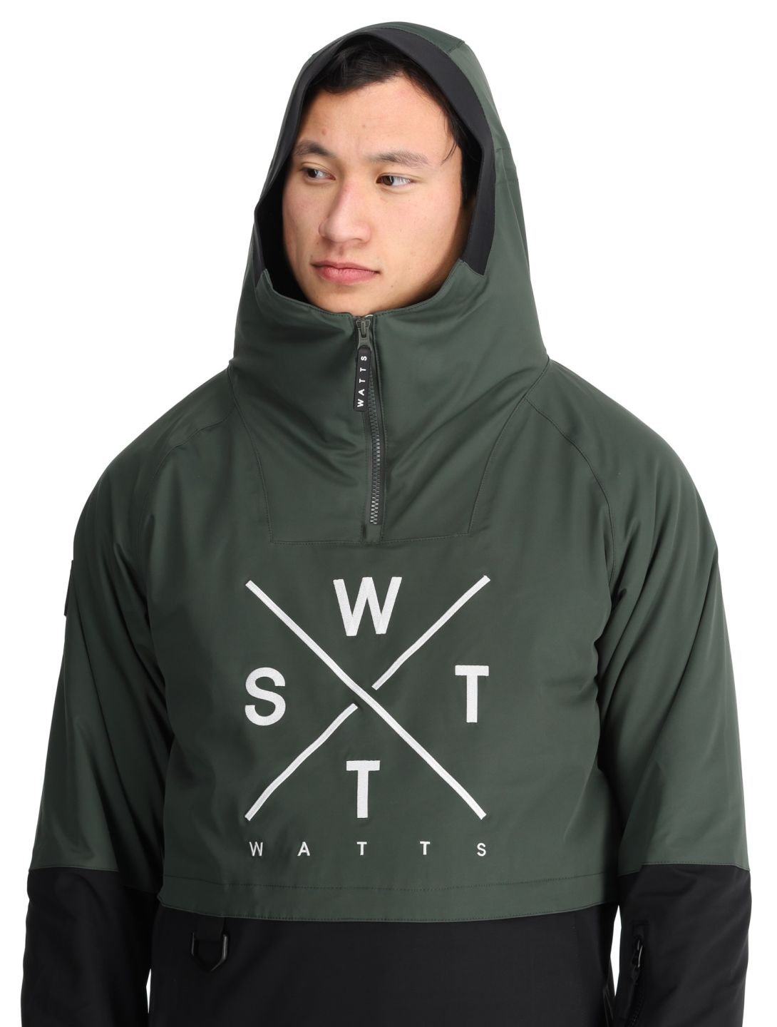 Watts, XMETOD anorak uomo Green / Black nero, verde 