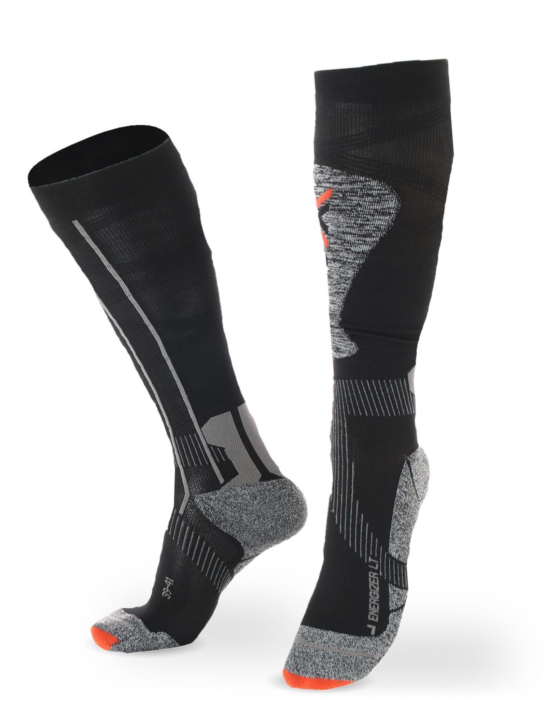 X-socks, Ski Energizer Lt 4.0 calzini da sci unisex Black / Grey grigio, nero 